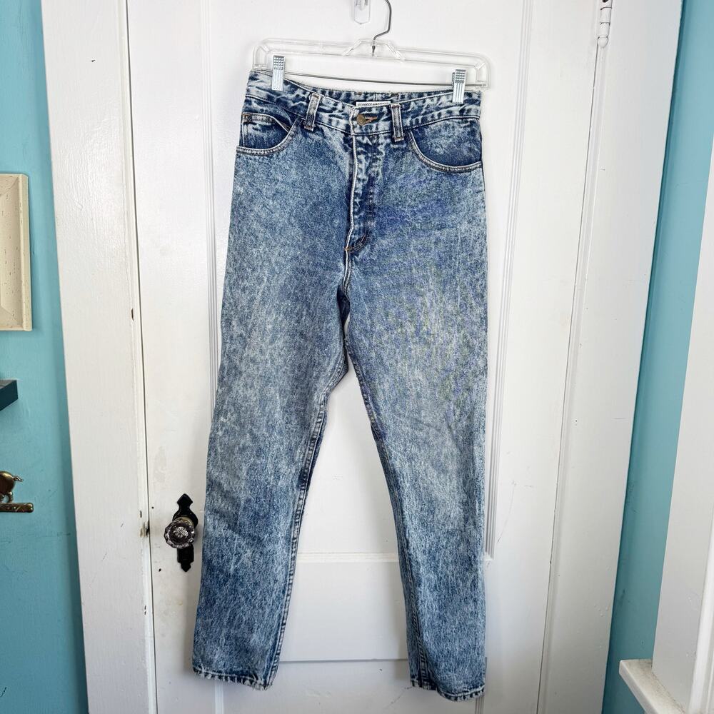 GUESS Tapered Leg High Waisted Jeans Acid Wash VTG George Marciano 1980s USA 30